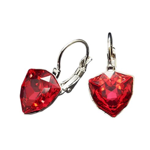 Серьги "Bermudu Trīsstūris (Scarlet)" с кристаллами Swarovski™